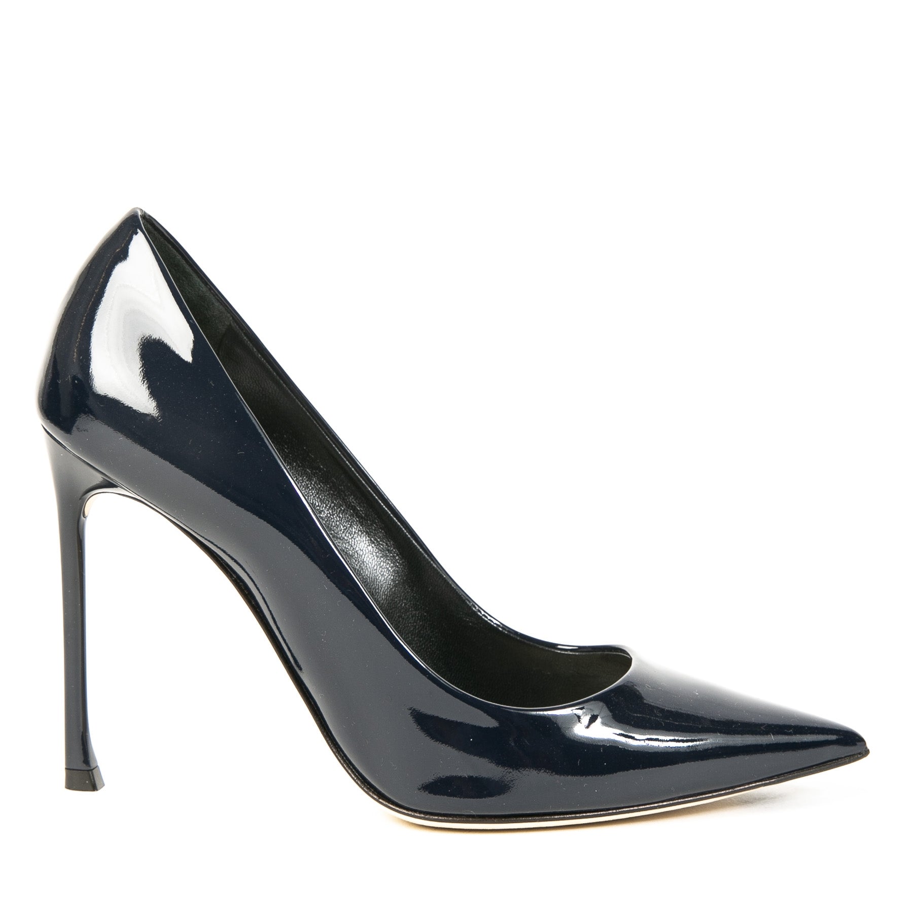 Authentieke Tweedehands Christian Dior Dark Blue Patent Leather Pumps juiste prijs veilig online shoppen luxe merken webshop winkelen Antwerpen België mode fashion