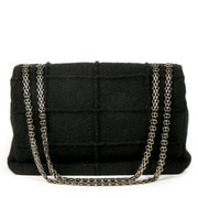 Authentieke Tweedehands Chanel 2.55 Reissue Black Wool Jumbo Flap Bag juiste prijs veilig online shoppen luxe merken webshop winkelen Antwerpen België mode fashion