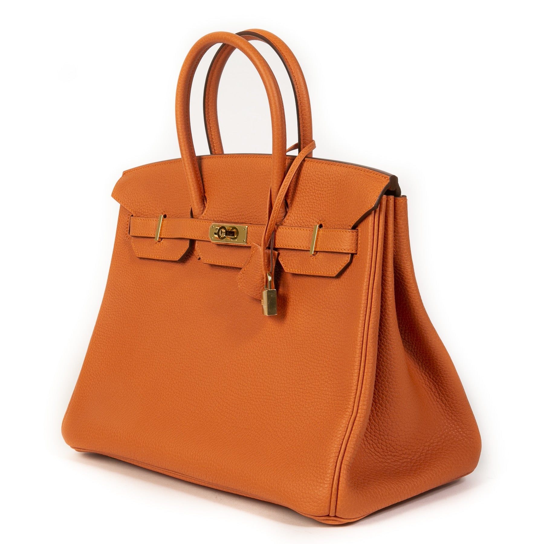 Hermès Birkin 35 Orange Togo GHW luxe tweedehands vintage webshop
