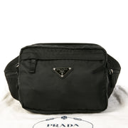 Authentic second-hand vintage Prada Black Nylon Belt Bag buy online webshop LabelLOV