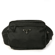 Authentieke tweedehands vintage Prada Black Nylon Belt Bag koop online webshop LabelLOV