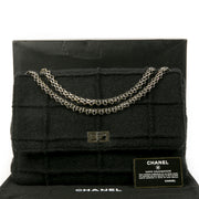 Authentieke Tweedehands Chanel 2.55 Reissue Black Wool Jumbo Flap Bag juiste prijs veilig online shoppen luxe merken webshop winkelen Antwerpen België mode fashion