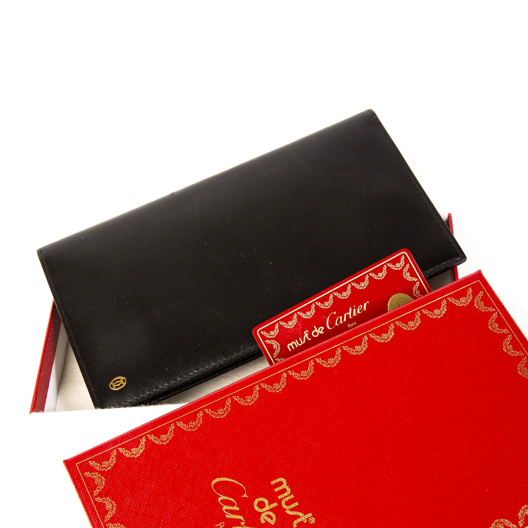 Cartier Black Leather Large Card Holder Wallet