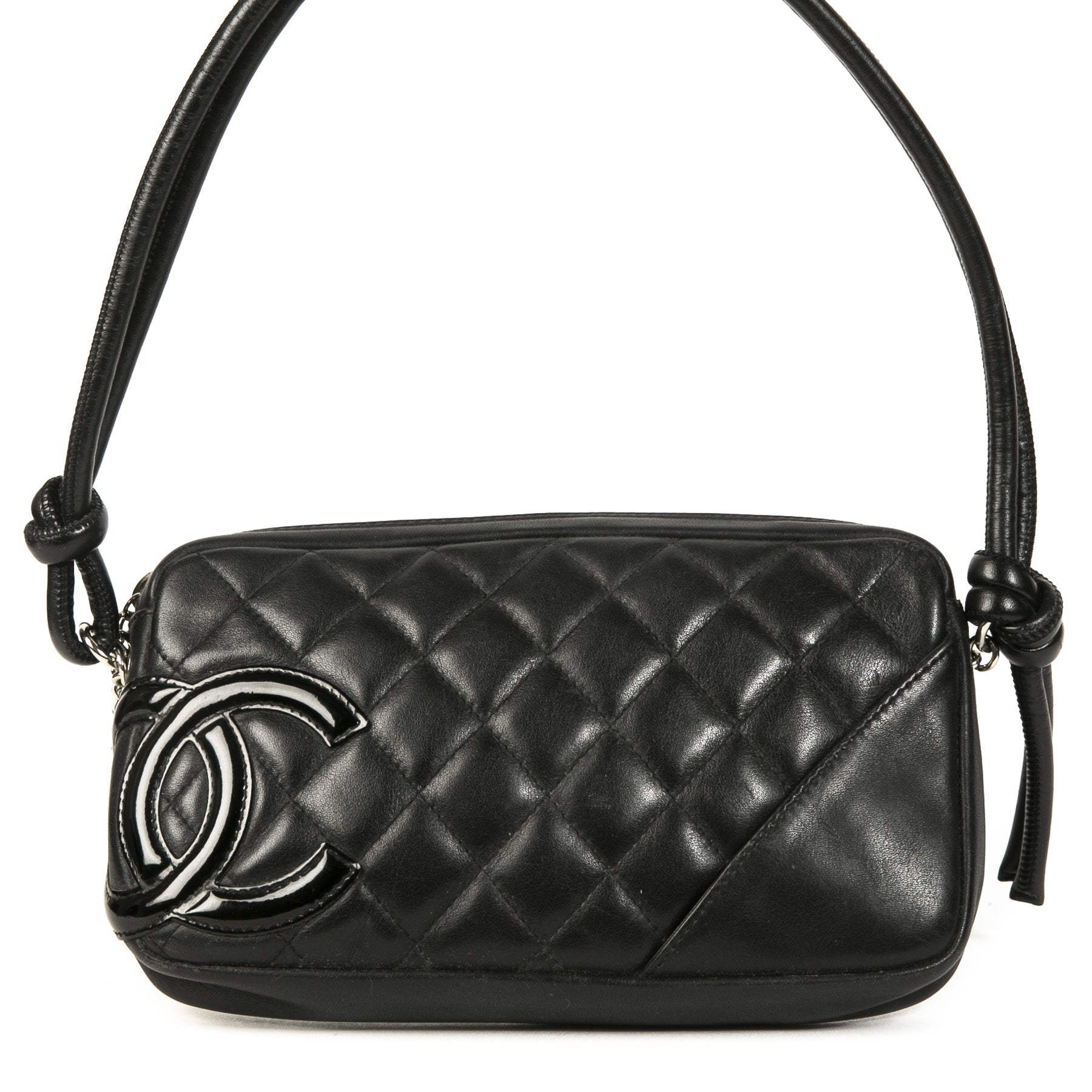 Authentic second-hand vintage Chanel Black Cambon Ligne Pochette buy online webshop LabelLOV