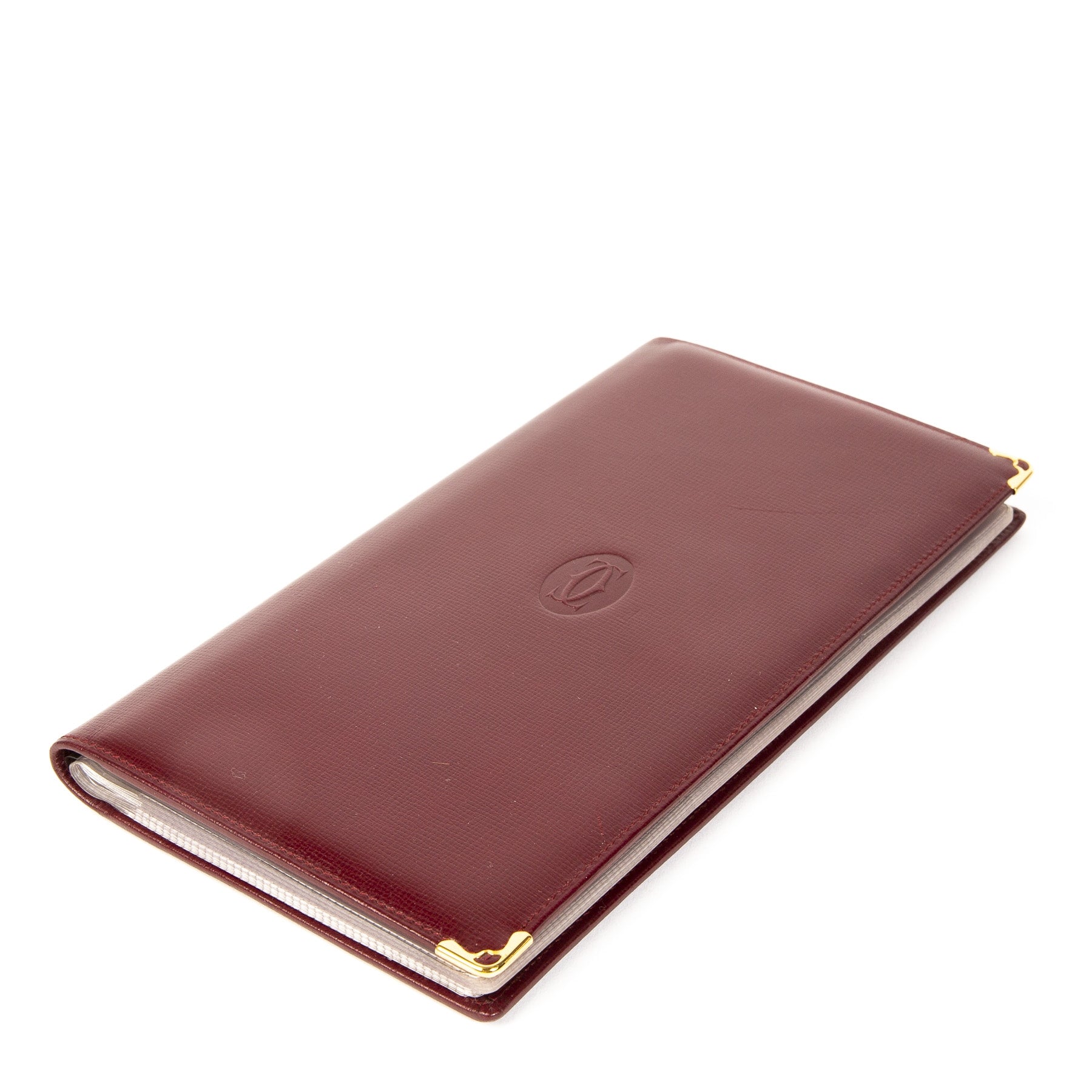 Cartier Burgundy Leather Large Business Card Holder
