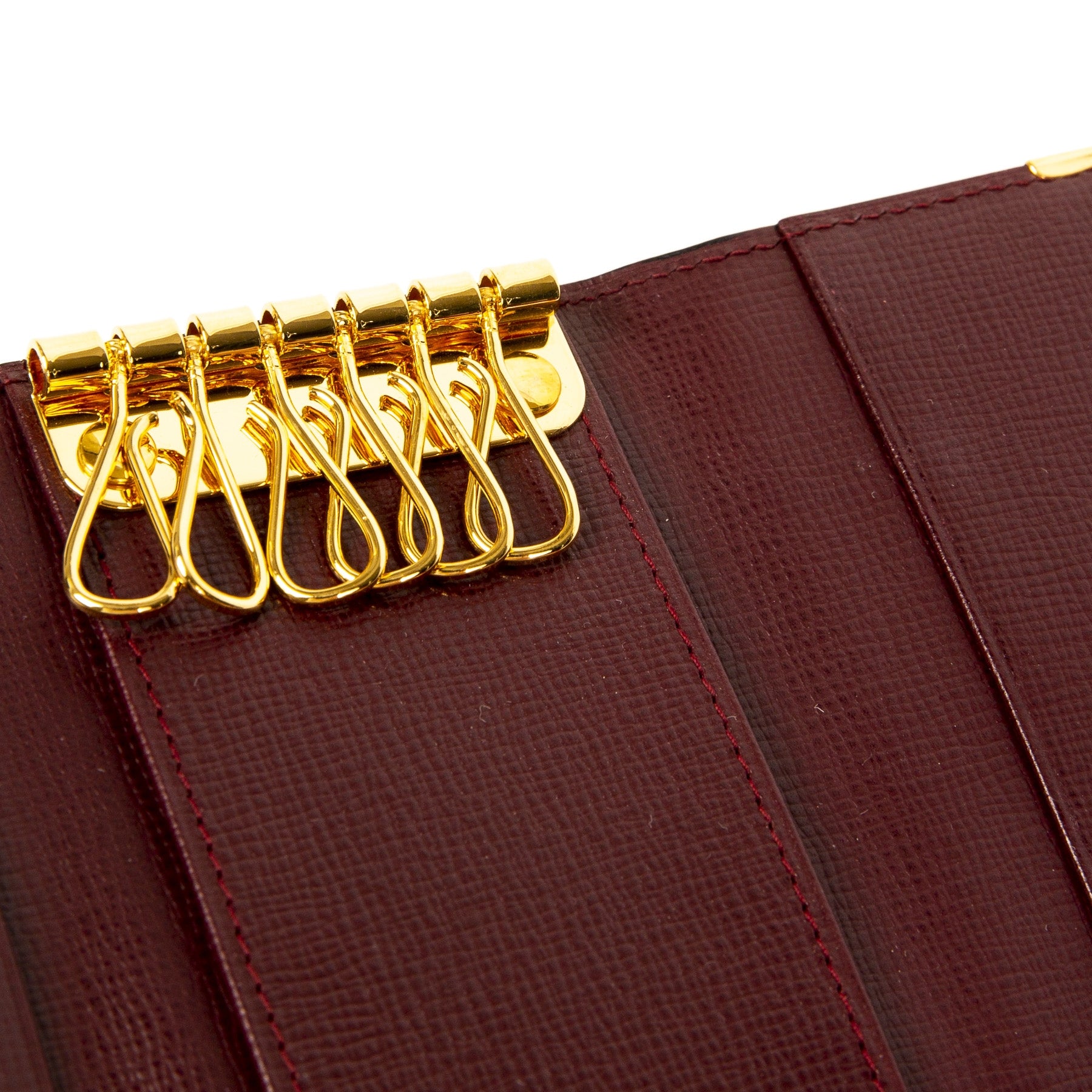 Cartier Burgundy Leather Key Holder