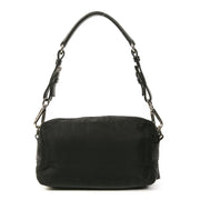 Authentieke Tweedehands Prada Black Nylon Shoulder Bag Small juiste prijs veilig online shoppen luxe merken webshop winkelen Antwerpen België mode fashion