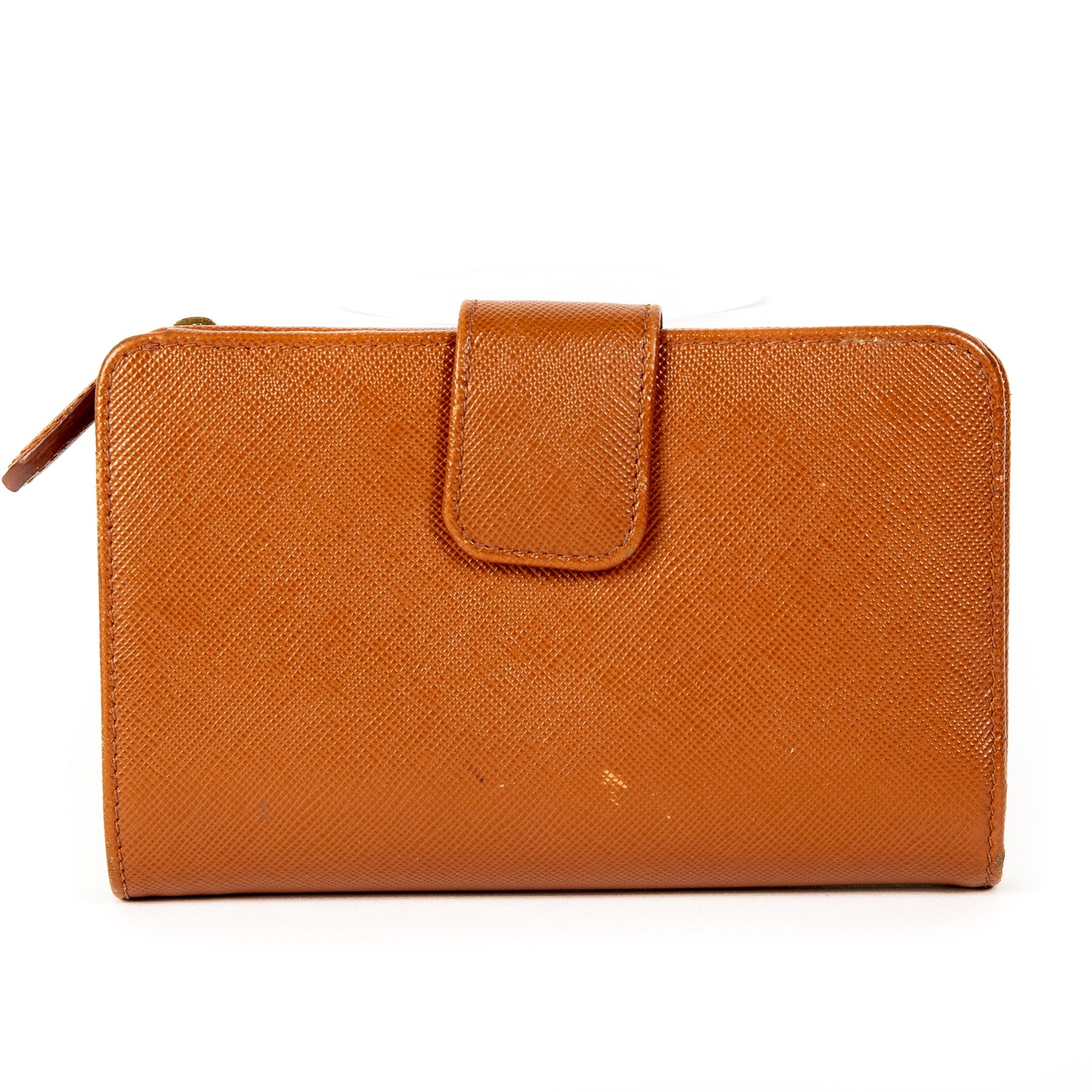 Prada Orange Wallet Lampo Rame