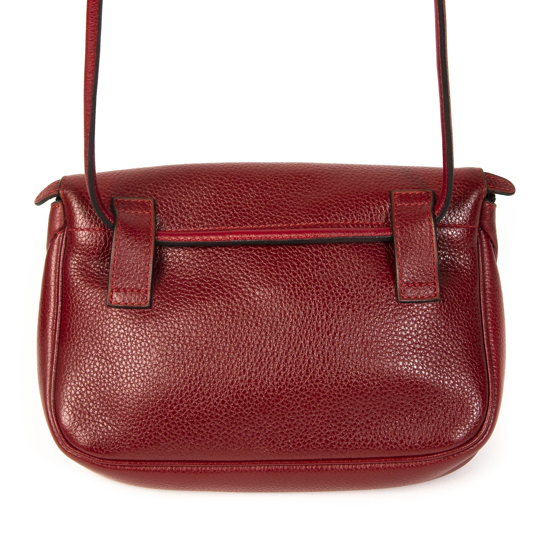 Delvaux Red Leather Crossbody Belt Bag