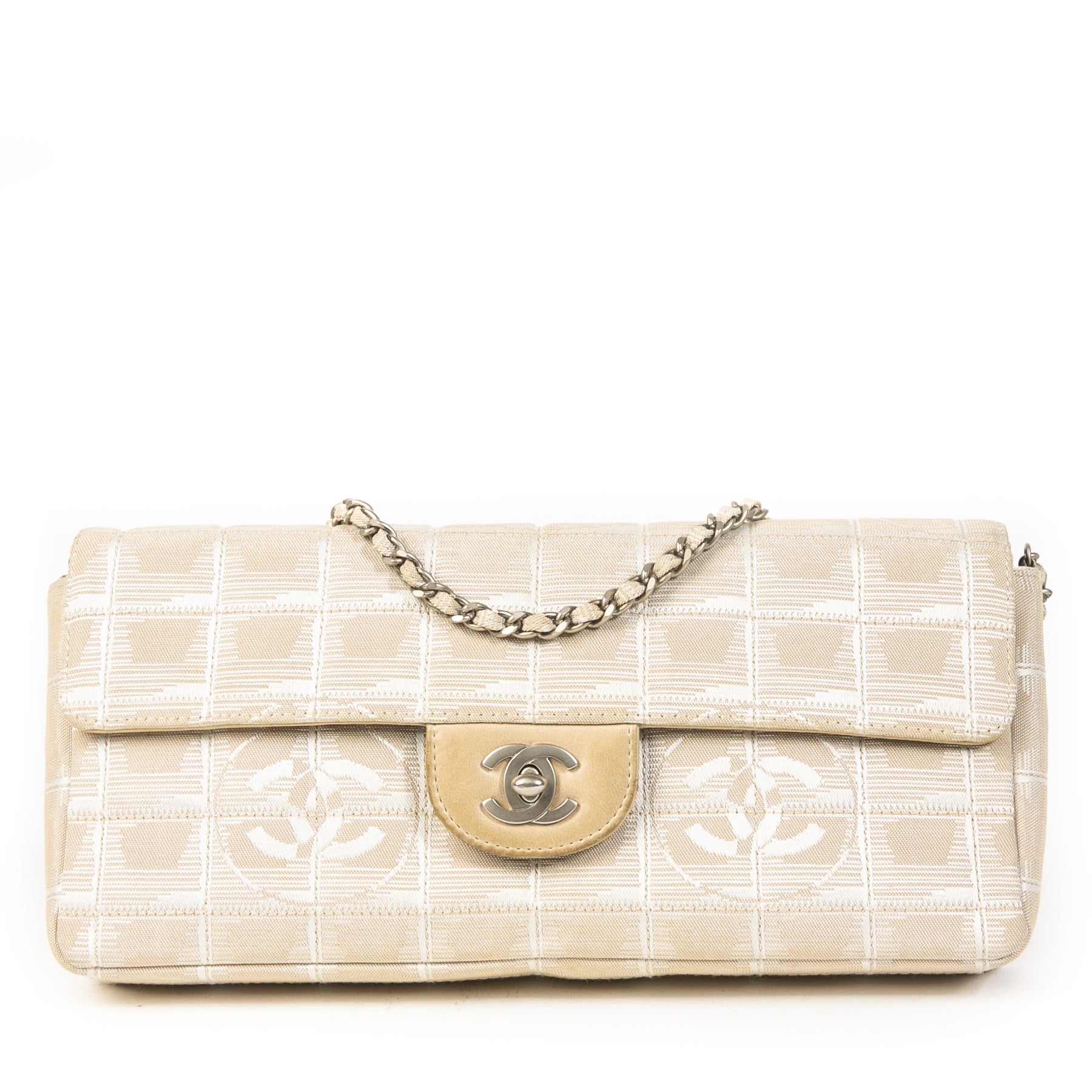 Authentic second-hand vintage Chanel East West Chocolate Bar Bag at online webshop LabelLOV