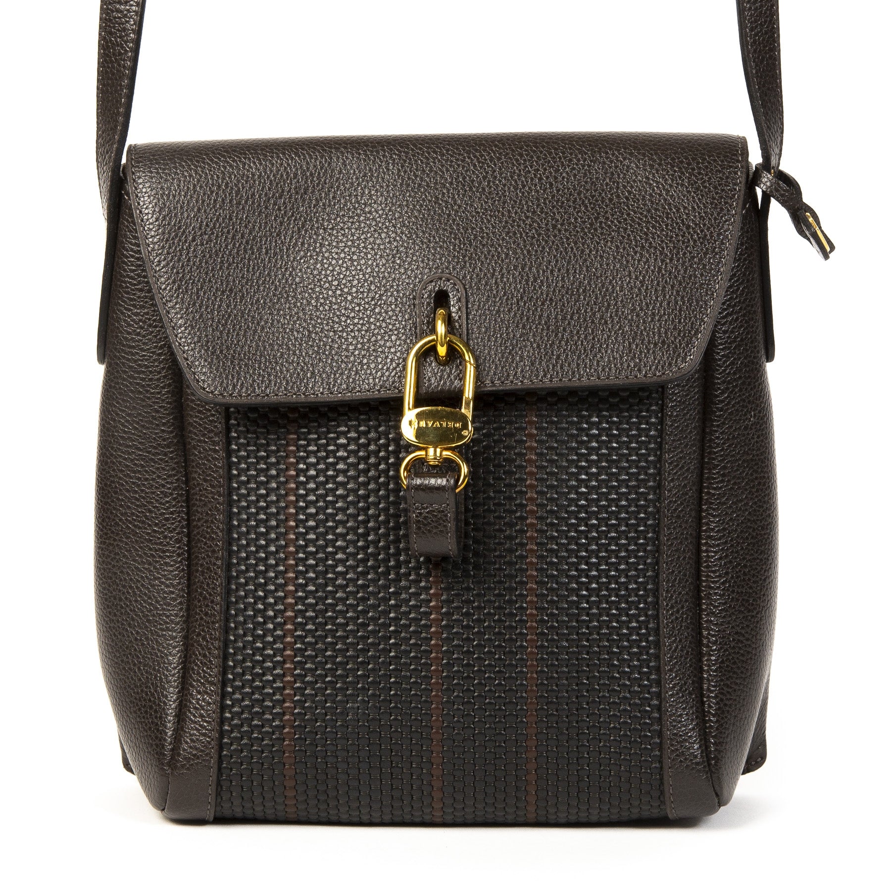 Delvaux Rubis Toile De Cuir Crossbody Bag kopen en verkopen aan de beste prijs