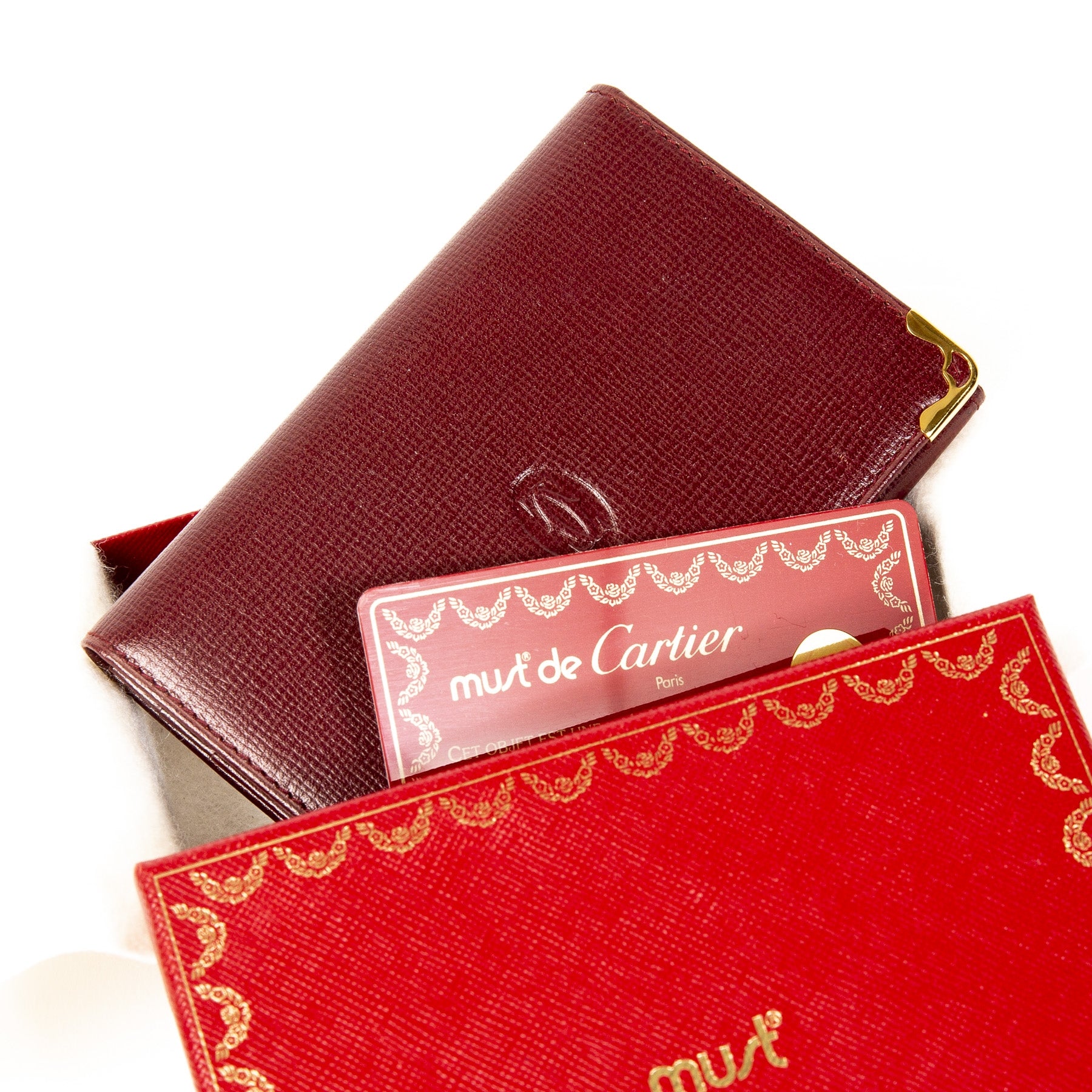 Cartier Burgundy Leather Small Card Holder