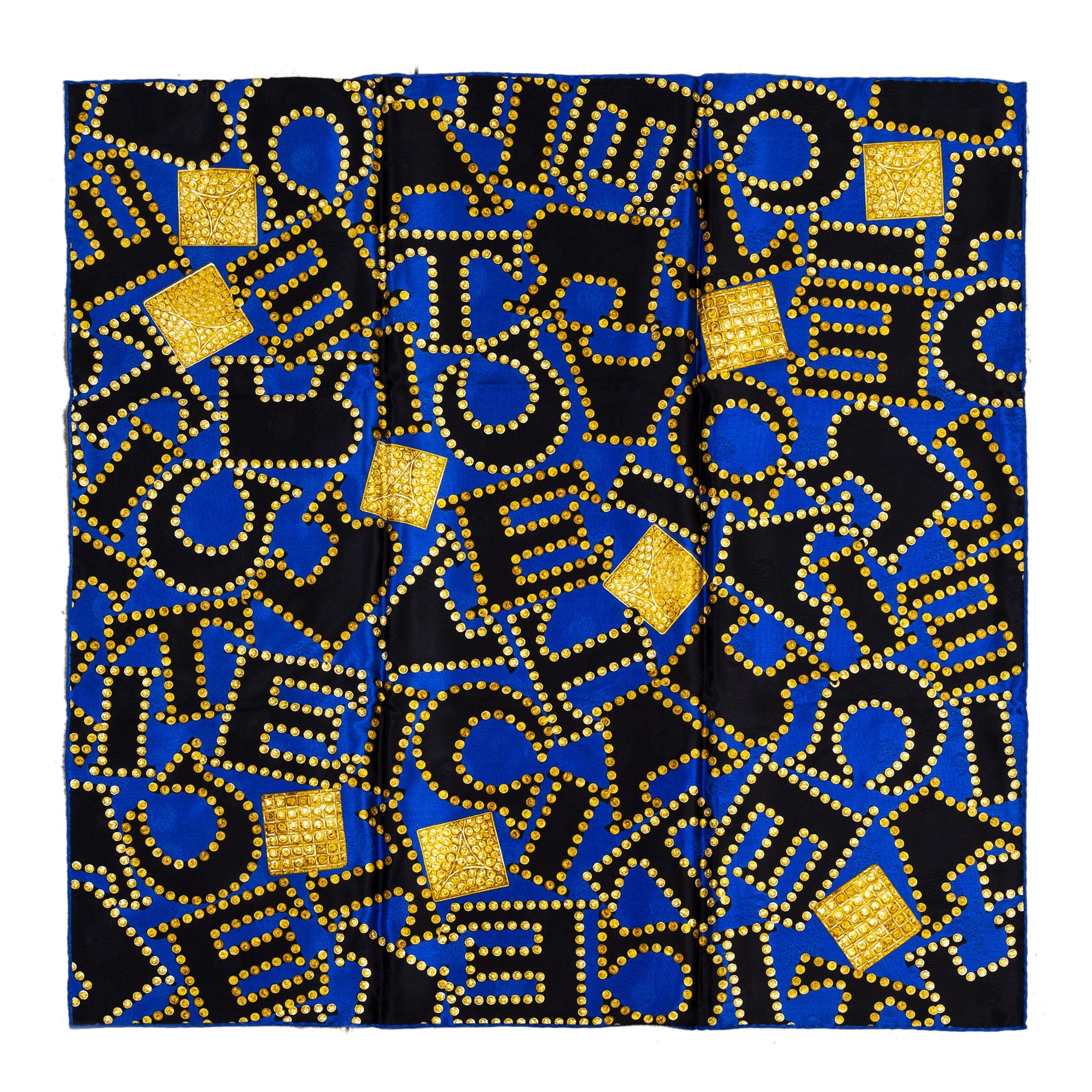 Cartier Blauw Gouden Letters Sjaal