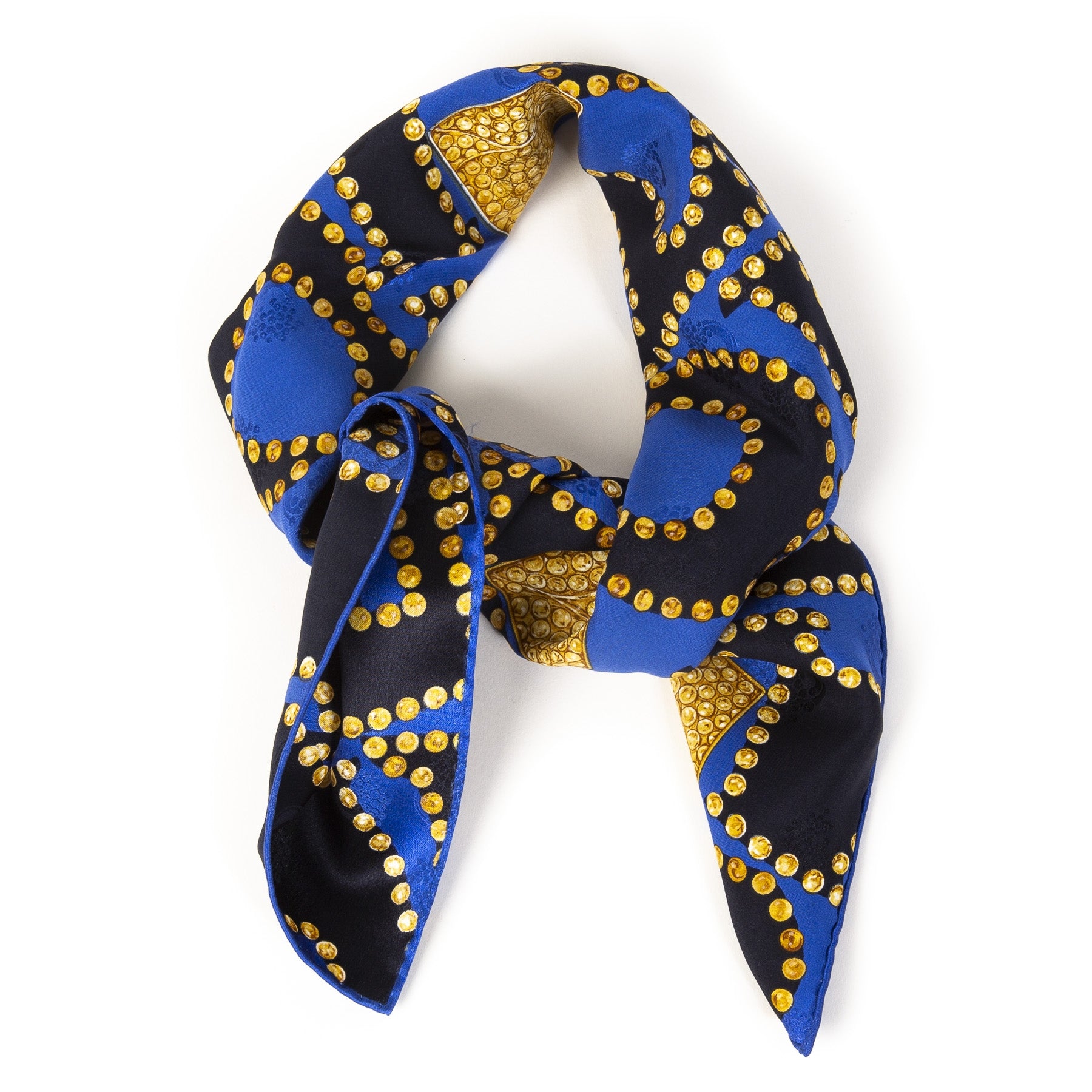 Cartier Blauw Gouden Letters Sjaal