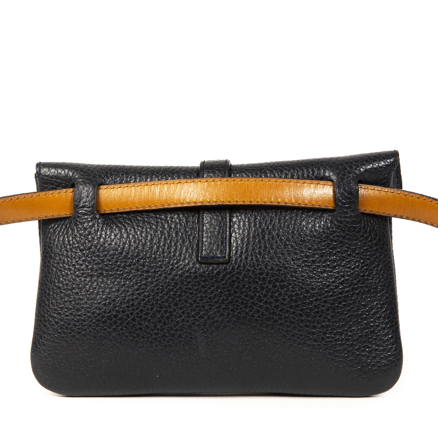 Authentieke Tweedehands Delvaux Blue Belt Bag juiste prijs veilig online shoppen luxe merken webshop winkelen Antwerpen België mode