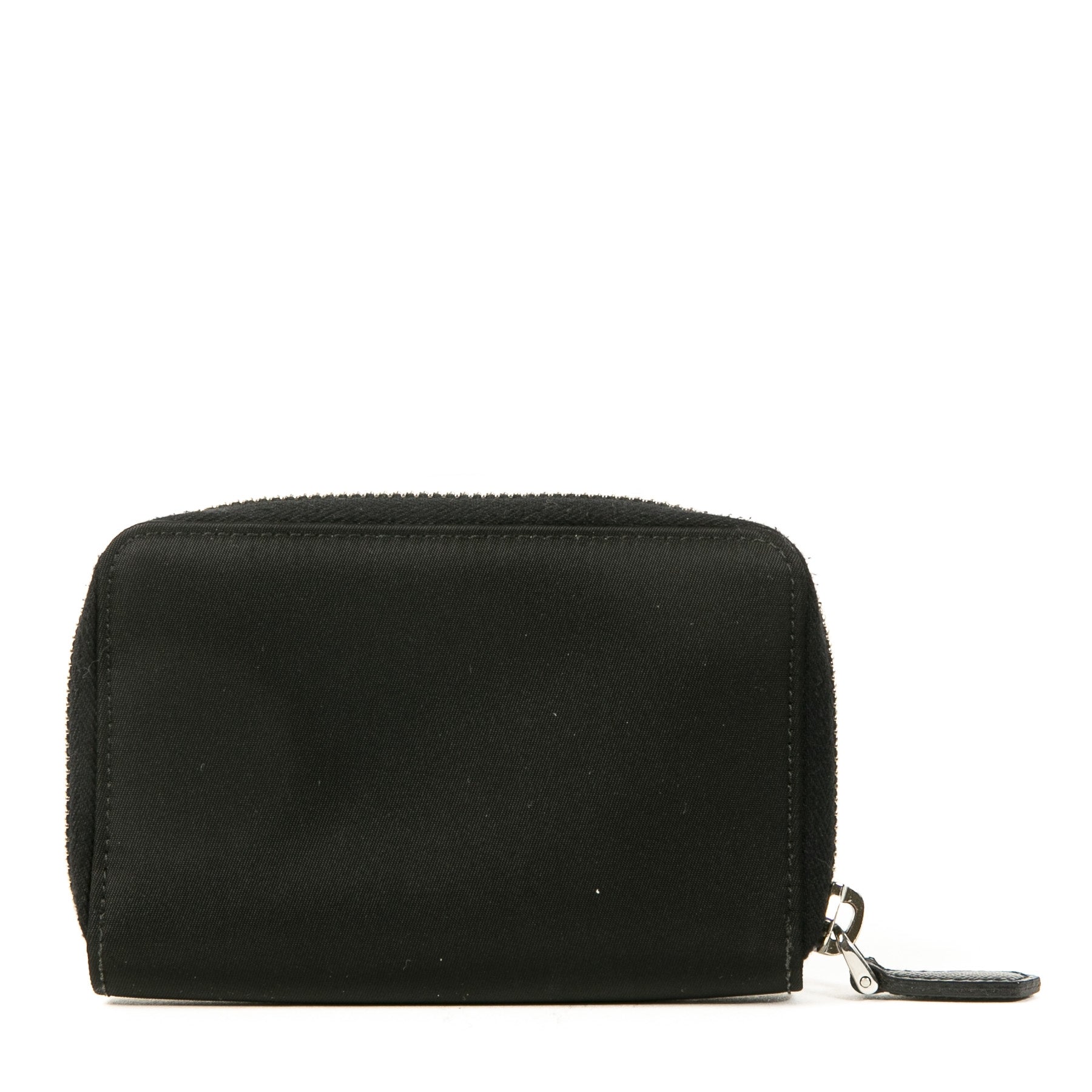 Authentique seconde main vintage Prada Black Leather Nylon Wallet achète en ligne webshop LabelLOV