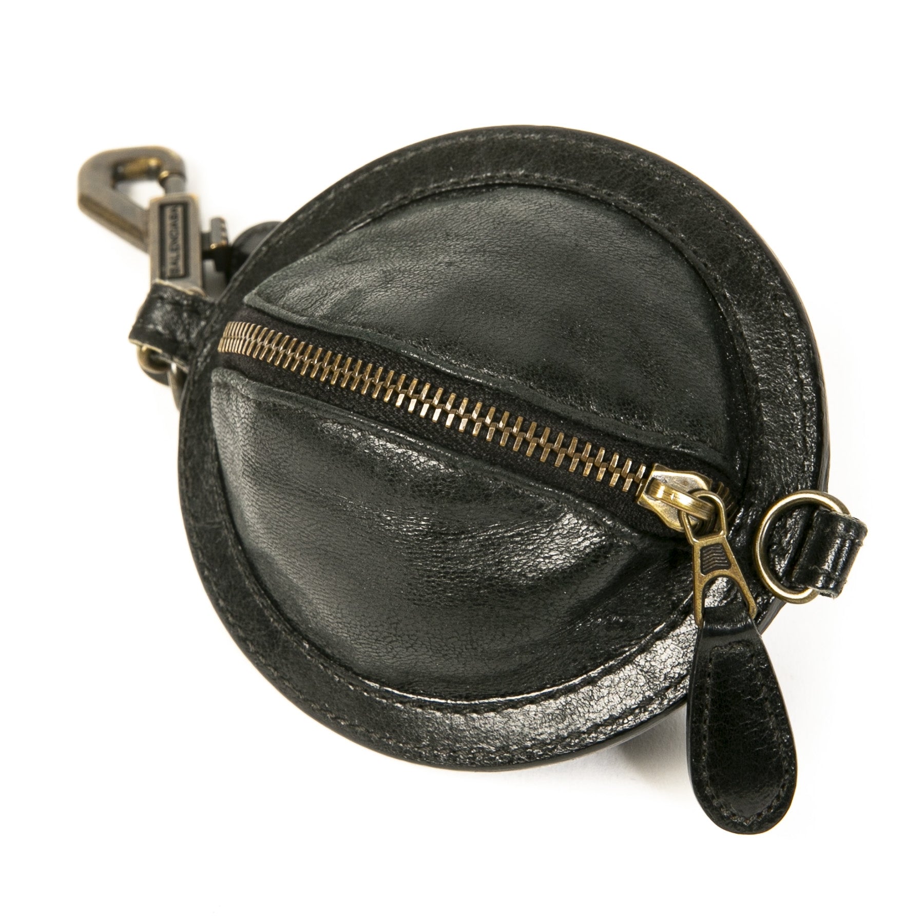 Authentieke Tweedehands Balenciaga Black Leather Keychain Pouch juiste prijs veilig online shoppen luxe merken webshop winkelen Antwerpen België mode fashion