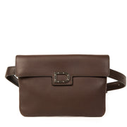 Authentieke Tweedehands Delvaux Brown D Belt Bag juiste prijs veilig online shoppen luxe merken webshop mode fashion winkelen Antwerpen België
