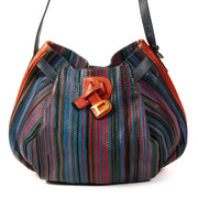 Authentieke Tweedehands Delvaux Multicolor Toile de Cuir Shoulder Bag juiste prijs veilig online shoppen luxe merken webshop winkelen Antwerpen België mode fashion
