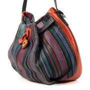 Authentieke Tweedehands Delvaux Multicolor Toile de Cuir Shoulder Bag juiste prijs veilig online shoppen luxe merken webshop winkelen Antwerpen België mode fashion