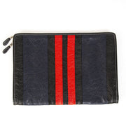 Balenciaga Striped Leather Portfolio Clutch