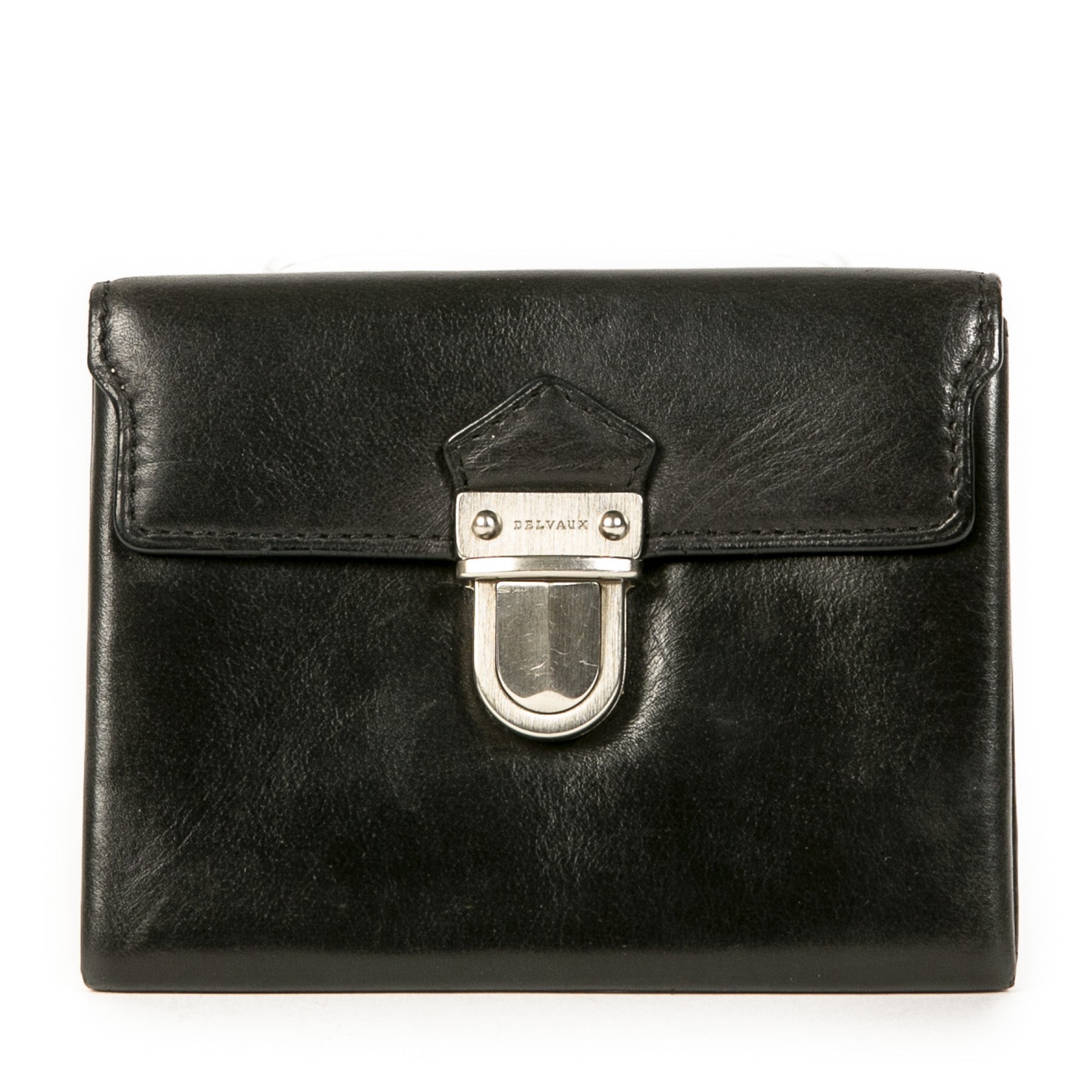 Authentieke Tweedehands Delvaux Black Wallet juiste prijs veilig online shoppen luxe merken webshop winkelen Antwerpen België mode fashion