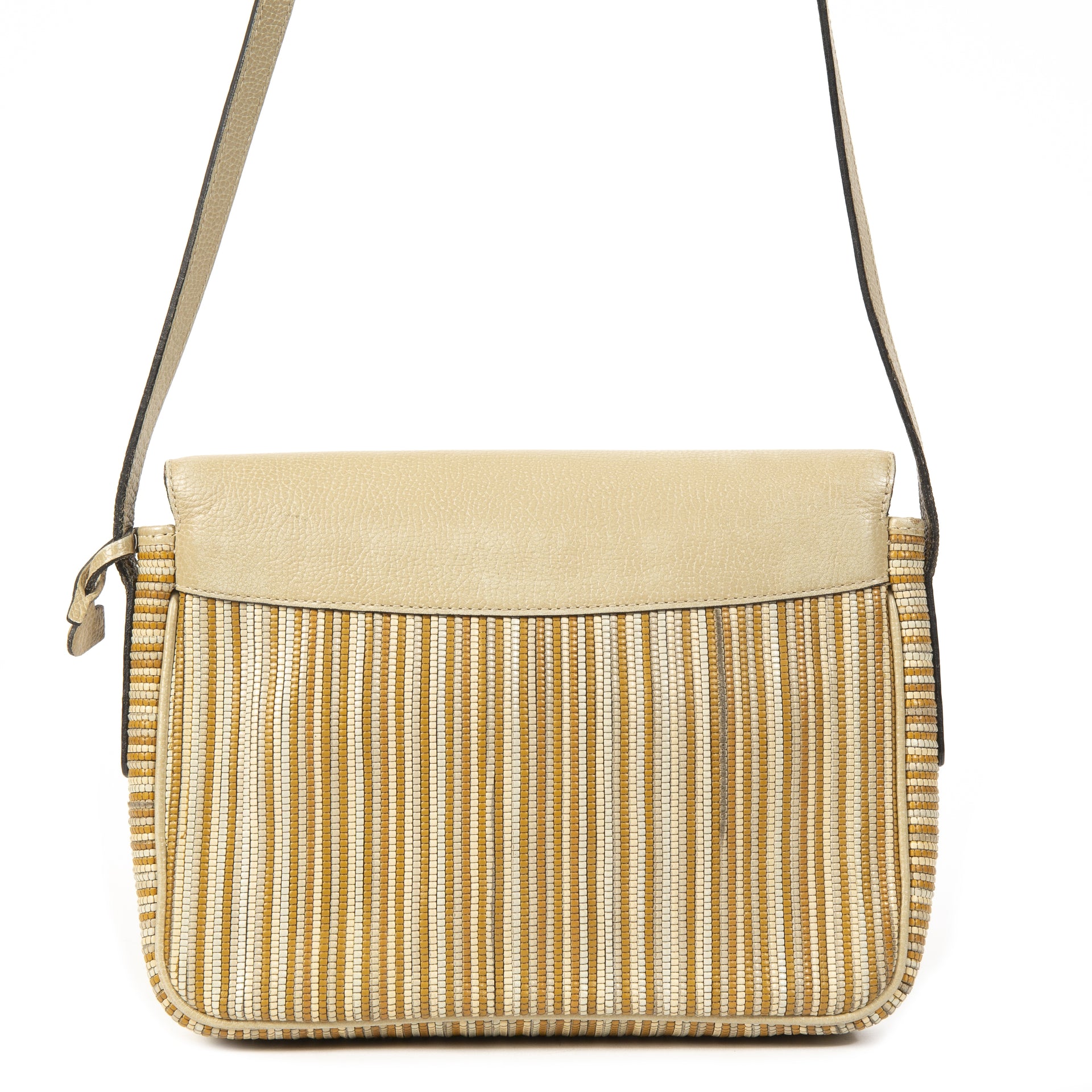 Delvaux Beige Toile de Cuir Crossbody Bag
