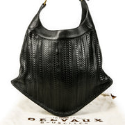 Authentieke tweedehands vintage Delvaux Toile De Cuir Satan Shoulder Bag koop online webshop LabelLOV