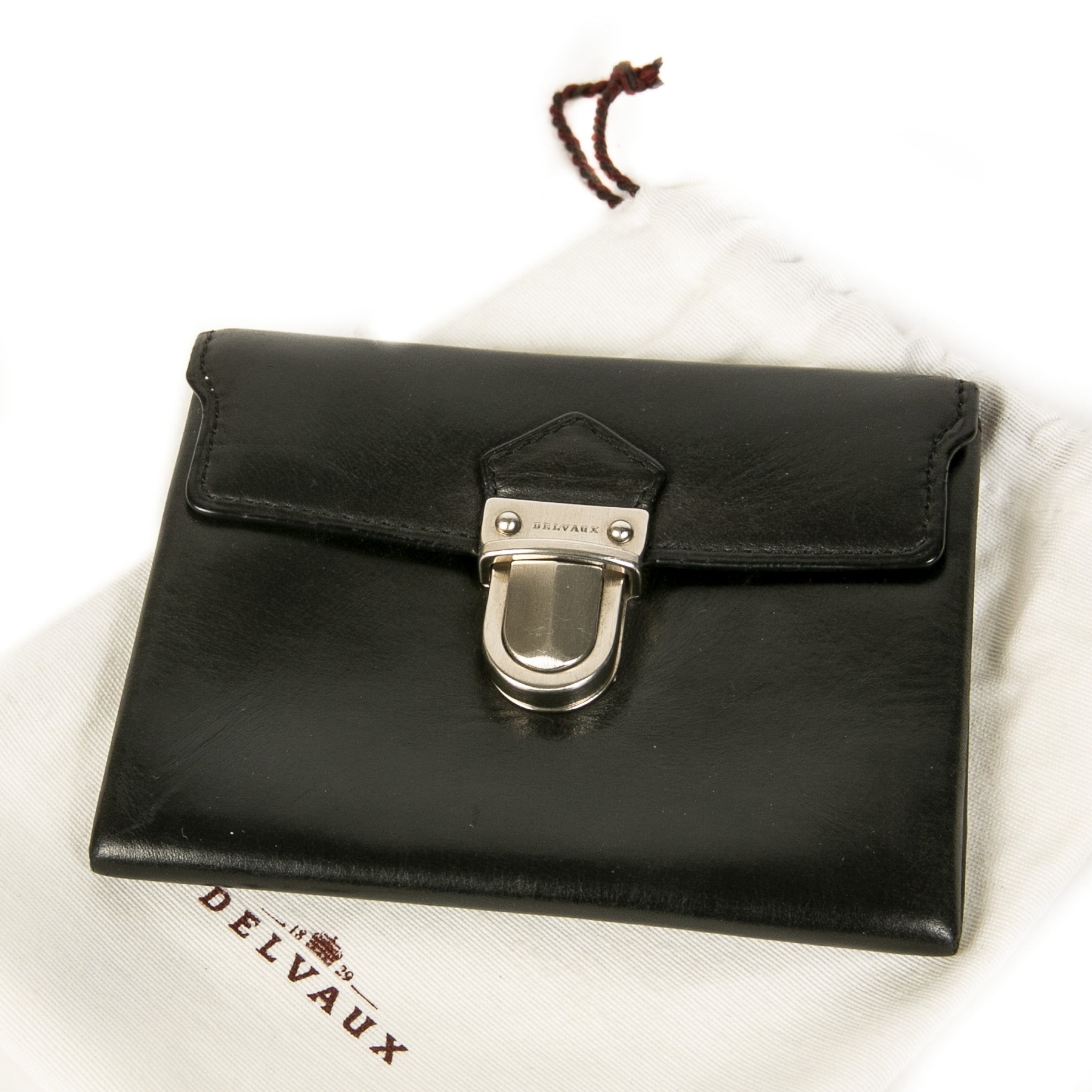 Authentieke Tweedehands Delvaux Black Wallet juiste prijs veilig online shoppen luxe merken webshop winkelen Antwerpen België mode fashion