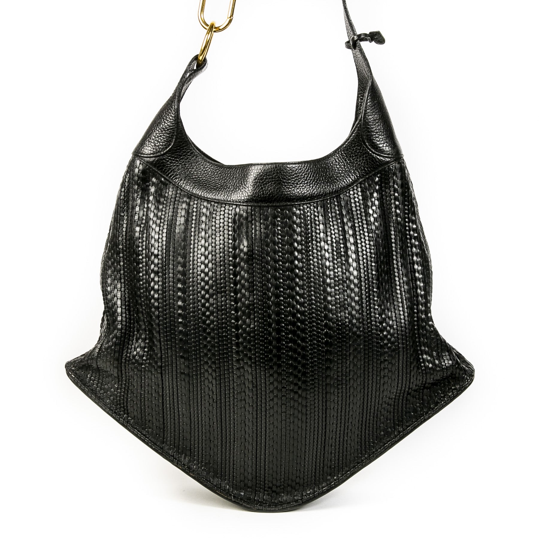 Authentic second-hand vintage Delvaux Toile De Cuir Satan Shoulder Bag buy online webshop LabelLOV