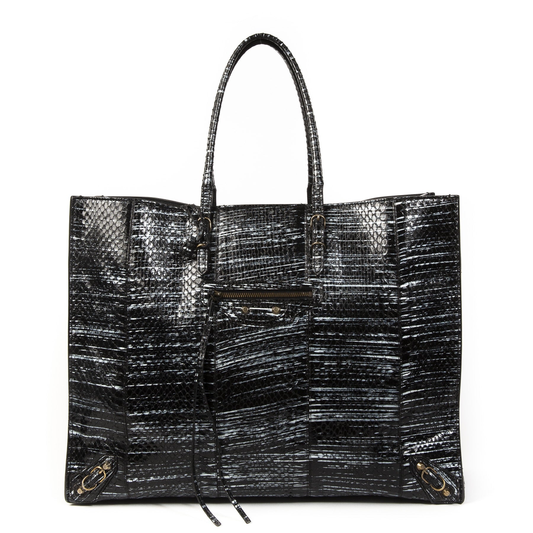 Balenciaga Black Papier A4 Python