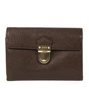 Authentieke Tweedehands Delvaux Brown Leather Wallet juiste prijs veilig online shoppen luxe merken webshop mode fashion winkelen Antwerpen België
