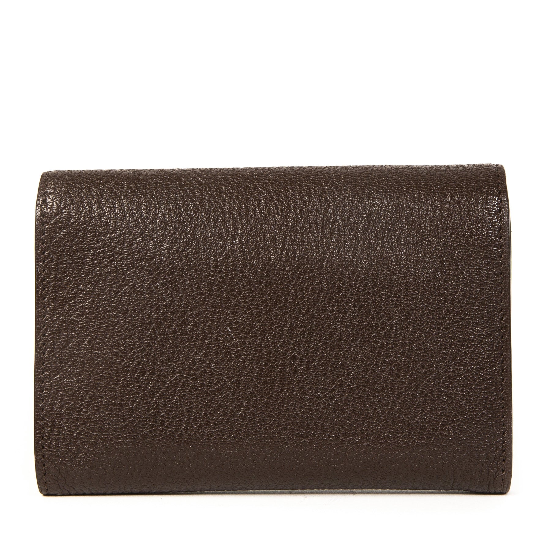 Authentieke Tweedehands Delvaux Brown Leather Wallet juiste prijs veilig online shoppen luxe merken webshop mode fashion winkelen Antwerpen België