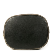 Authentieke Tweedehands Delvaux Black & Grey Leather Drawstring Bucket Bag juiste prijs veilig online shoppen luxe merken webshop winkelen Antwerpen België mode fashion