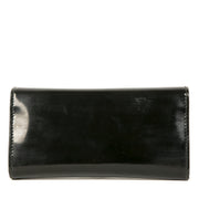 Authentieke Tweedehands Gucci Black Patent Leather GG Wallet juiste prijs veilig online shoppen luxe merken webshop winkelen Antwerpen België