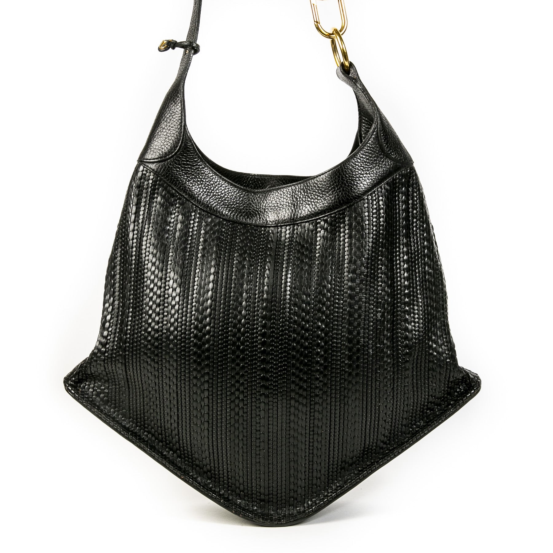Authentique seconde main vintage Delvaux Toile De Cuir Satan Shoulder Bag achète en ligne webshop LabelLOV