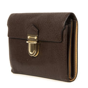 Authentieke Tweedehands Delvaux Brown Leather Wallet juiste prijs veilig online shoppen luxe merken webshop mode fashion winkelen Antwerpen België