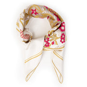 Koop authentieke tweedehands Cartier Beige Flowers Silk Scarf juiste prijs veilig online winkelen LabelLOV webshop luxe merken winkelen Antwerpen België mode fashion