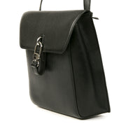 Authentieke Tweedehands Delvaux Black Leather Front Flap Crossbody Bag juiste prijs veilig online shoppen luxe merken webshop winkelen Antwerpen België mode fashion