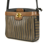 We buy and sell your authentic Delvaux Toile de Cuir Brown and Blue Bag