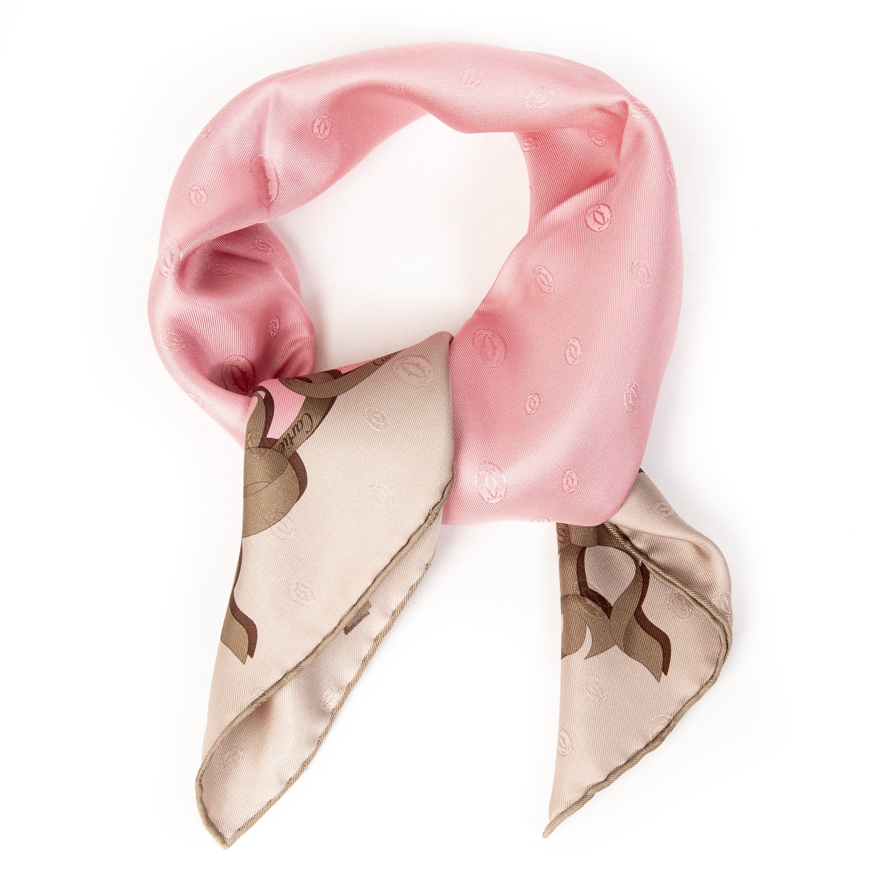 Authentic second-hand vintage Cartier Scarf Monogram Print buy online webshop LabelLOV