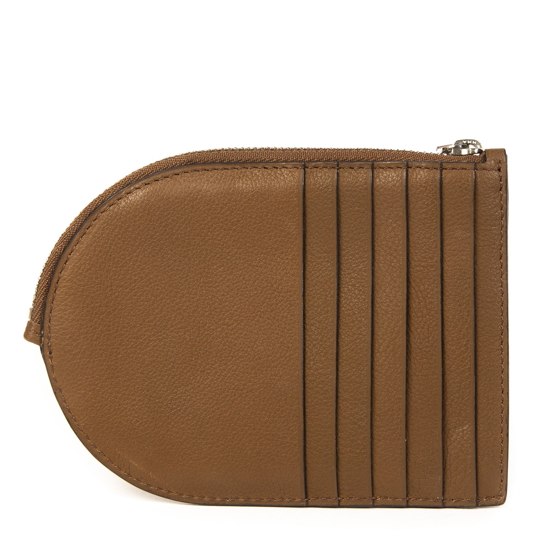 Authentieke Tweedehands Delvaux Camel D Coin Purse juiste prijs veilig online shoppen luxe merken webshop mode fashion winkelen Antwerpen België