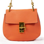 Authentieke tweedehands Chloé Drew Orange Shoulder Bag juiste prijs veilig online winkelen LabelLOV webshop luxe merken winkelen Antwerpen België mode fashion