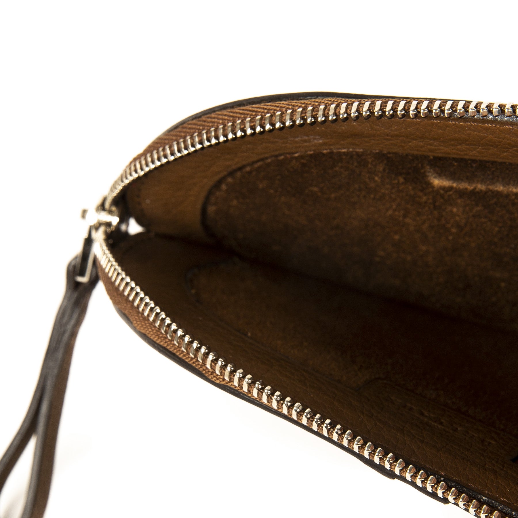 Authentieke Tweedehands Delvaux Camel D Coin Purse juiste prijs veilig online shoppen luxe merken webshop mode fashion winkelen Antwerpen België