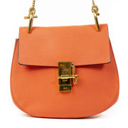 Authentieke tweedehands Chloé Drew Orange Shoulder Bag juiste prijs veilig online winkelen LabelLOV webshop luxe merken winkelen Antwerpen België mode fashion