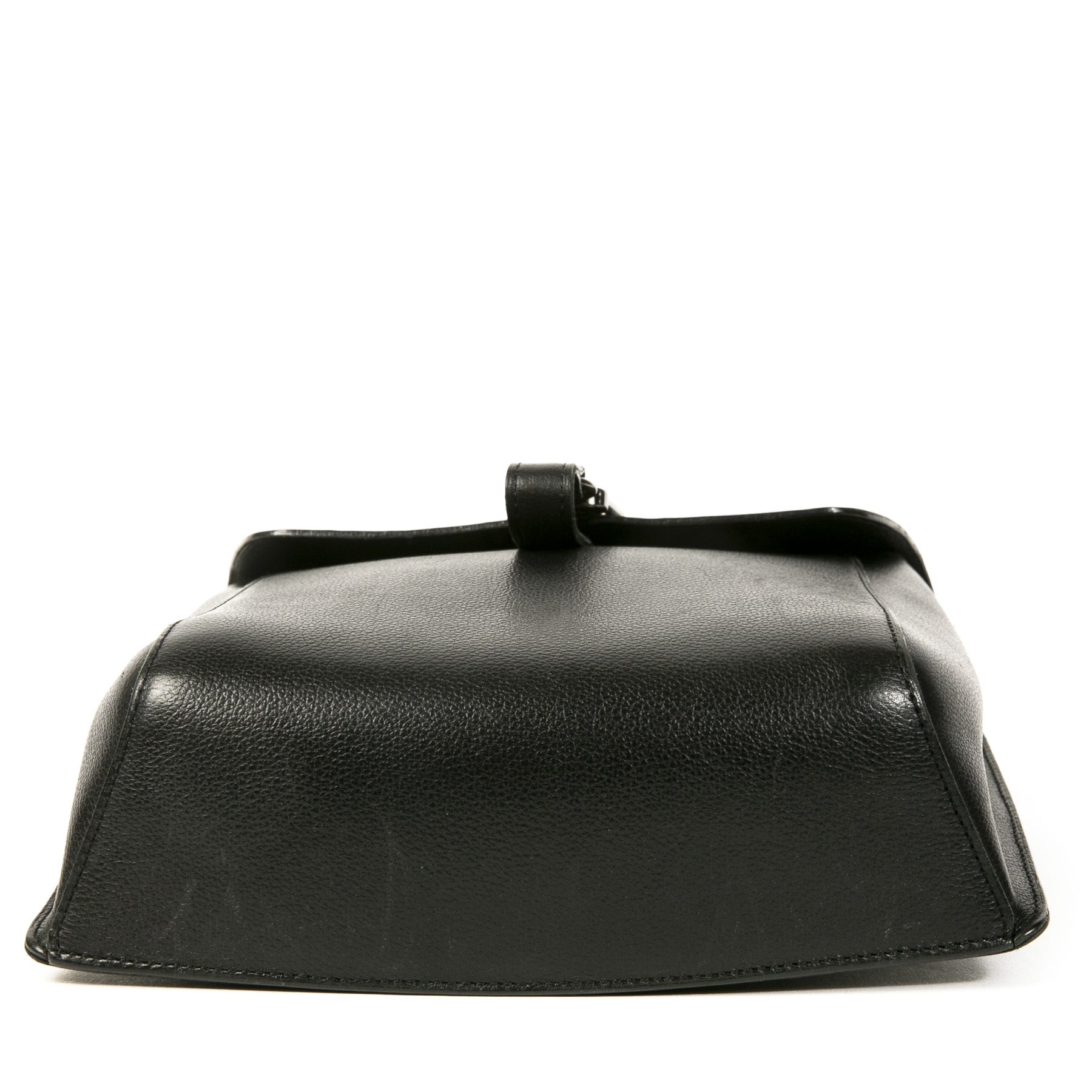 Authentieke Tweedehands Delvaux Black Leather Front Flap Crossbody Bag juiste prijs veilig online shoppen luxe merken webshop winkelen Antwerpen België mode fashion