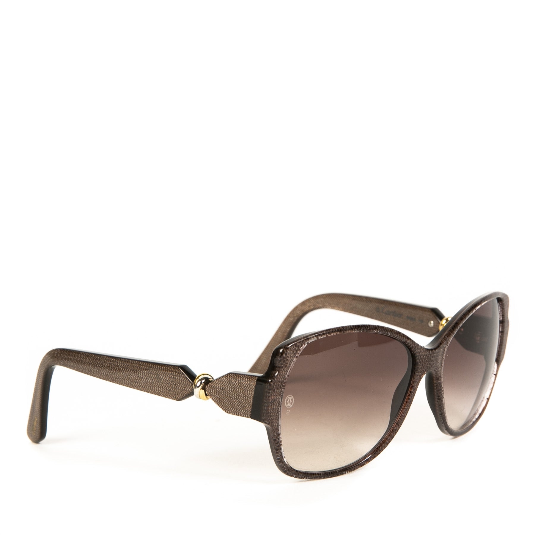 Cartier Brown Gold Detail Sunglasses