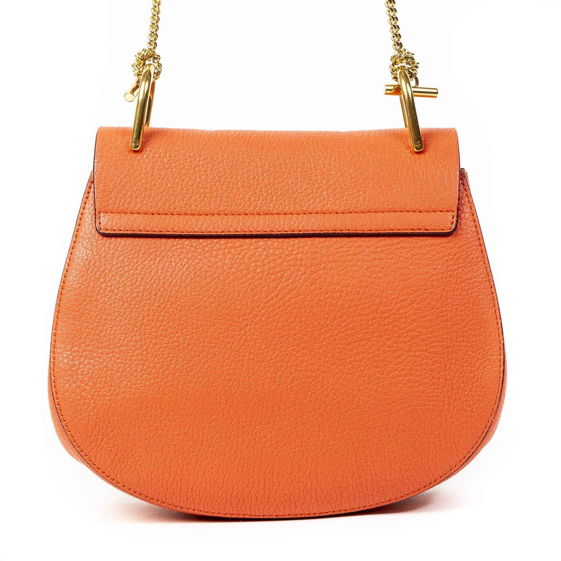 Authentieke tweedehands Chloé Drew Orange Shoulder Bag juiste prijs veilig online winkelen LabelLOV webshop luxe merken winkelen Antwerpen België mode fashion