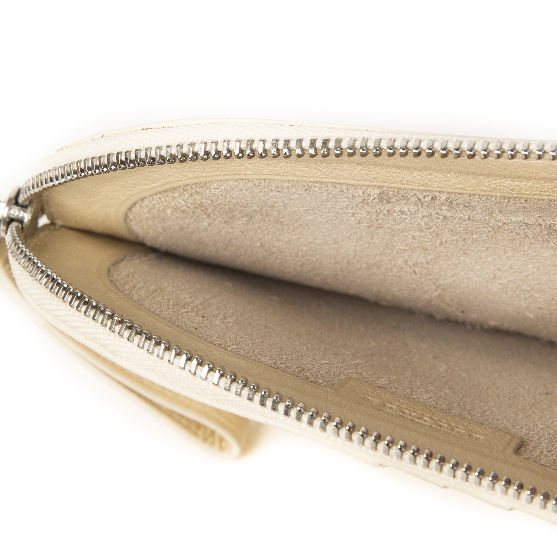 Authentieke Tweedehands Delvaux Cream D Wallet juiste prijs veilig online shoppen luxe merken webshop mode fashion winkelen Antwerpen België