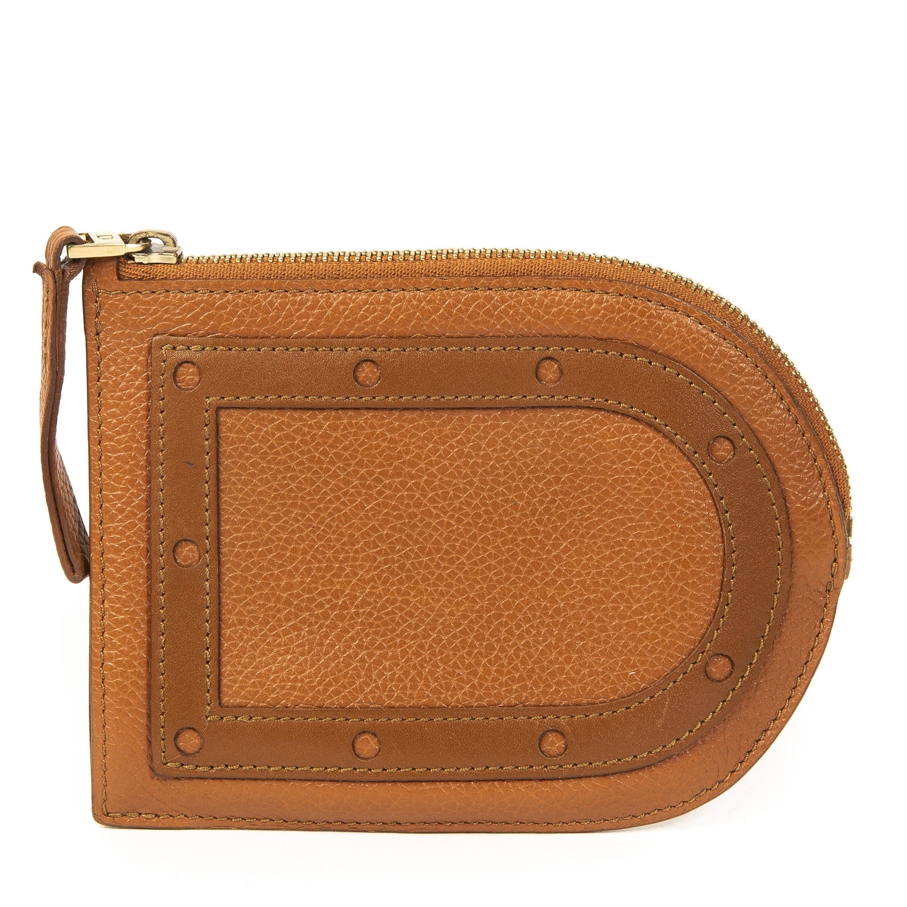 Authentieke Tweedehands Delvaux Cognac D Wallet juiste prijs veilig online shoppen luxe merken webshop mode fashion winkelen Antwerpen België